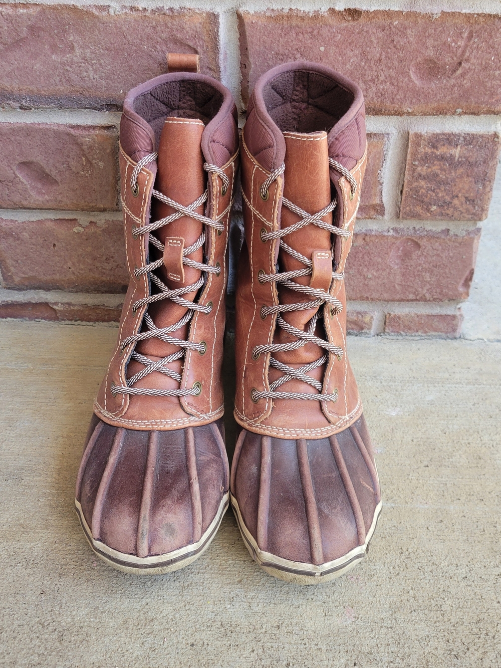L.L.Bean Brown Leather Duck Boots Women’s 6.5M Waterproof Winter Boots
